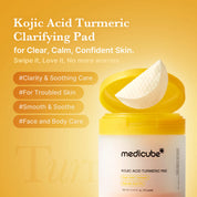 MEDICUBE Kojic Acid Turmeric Pad Pad Exfoliante Dual Cara Aclarante en Panamá — NAZ Beauty Shop