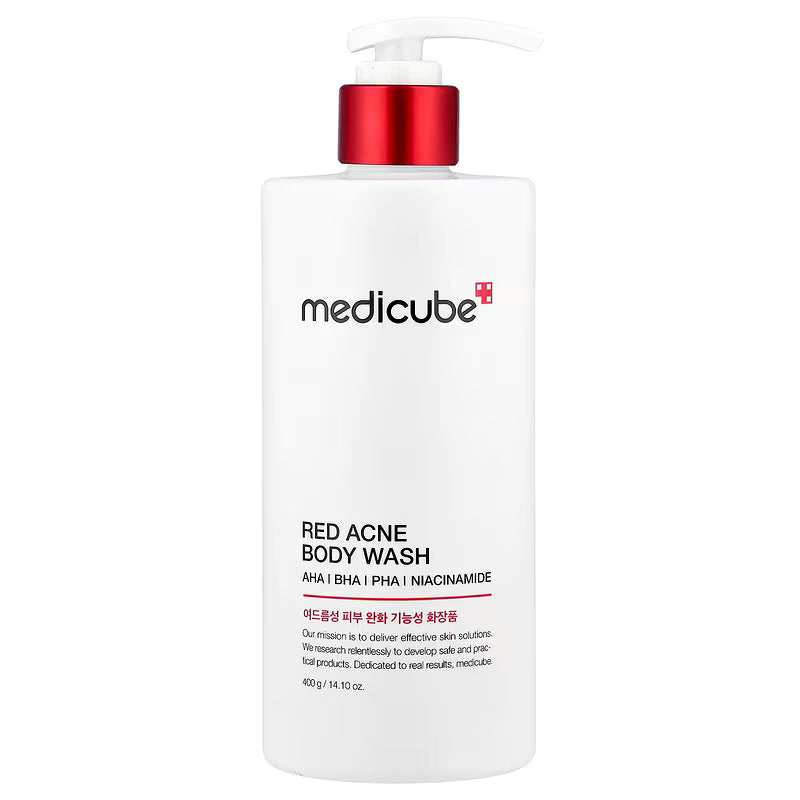 MEDICUBE Red Acne Body Wash – Jabón Corporal Anti-Acné con Ácido Salicílico Piel Clara | K-Beauty Cuerpo