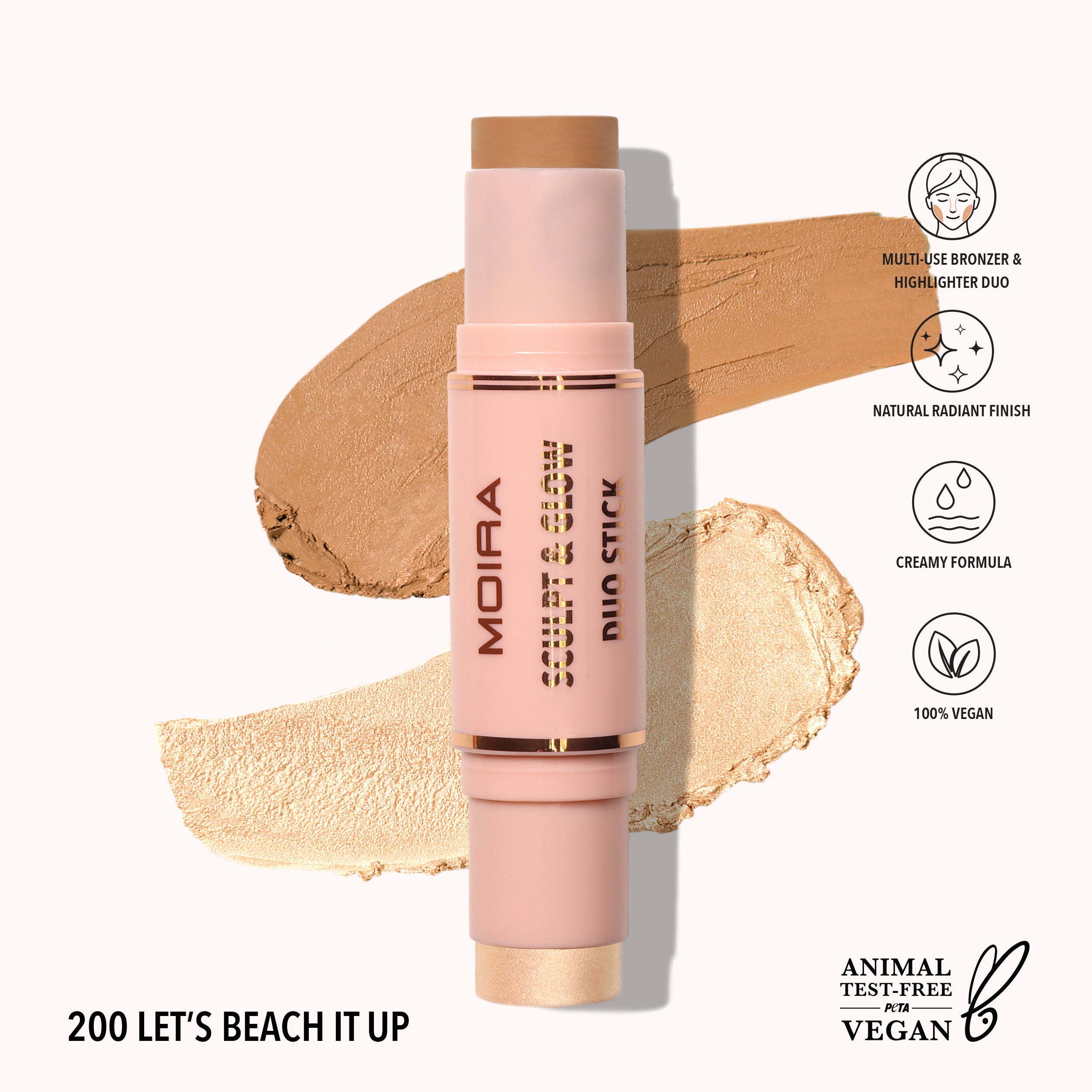 MOIRA Sculpt & Glow Duo Stick – Barra Bronceadora e Iluminadora 2 en 1 | Makeup