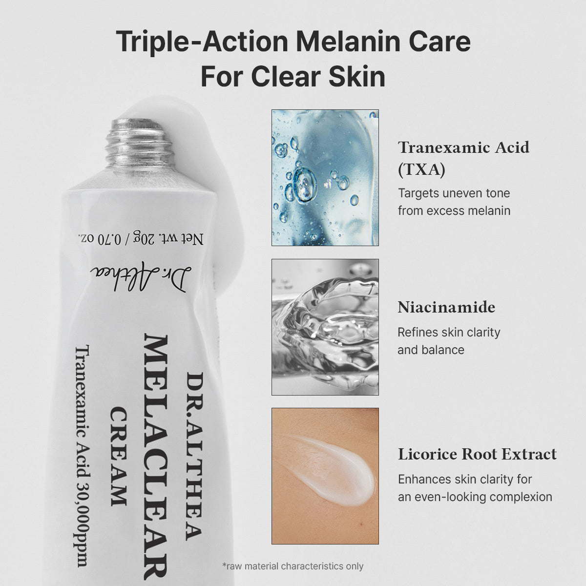 DR. ALTHEA Melaclear Cream texture crema serum comprar en NAZ Beauty Shop Panama