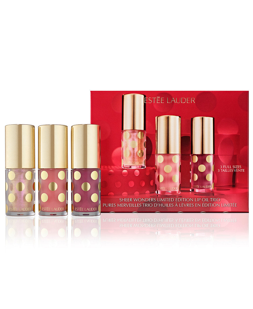 ESTEE LAUDER Lip Oil Set 3 piezas aceites labiales premium nutritivos brillantes comprar en NAZ Beauty Shop Panama
