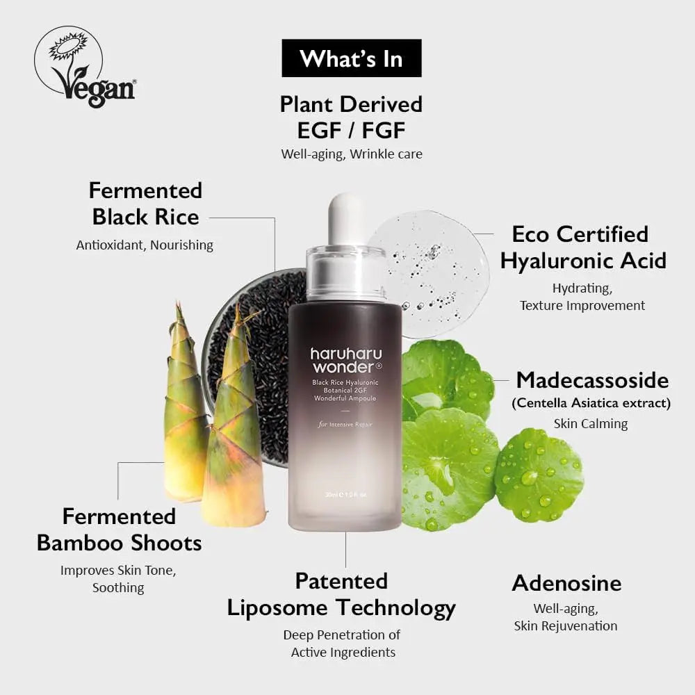 HARUHARU Black Rice Hyaluronic Botanical 2GF Wonderful Ampoule NAZ Beauty Shop Panama