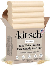 KITSCH Rice Water Protein Face & Body Wash Bar - Barra Limpiadora de Agua de Arroz para Rostro y Cuerpo