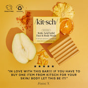 KITSCH Brightening Kojic Acid Face & Body Wash Bar - Barra facial y corporal de ácido kójico