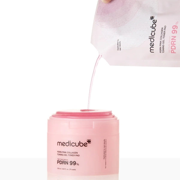 MEDICUBE PDRN Pink Collagen Toning Gel Toner Pad – Pad Tónico Gel de Colágeno y PDRN Tonificante y Regenerador | K-Beauty Skincare
