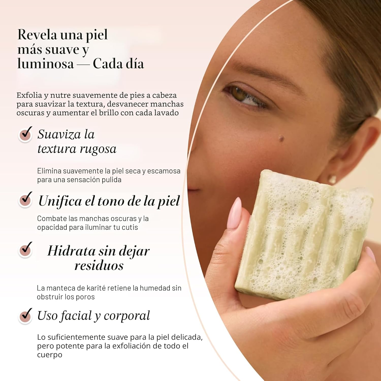 KITSCH Resurfacing Glycolic Acid Face & Body Wash Bar - Barra de Jabón de Lavado de Cara y Cuerpo de Ácido Glicólico