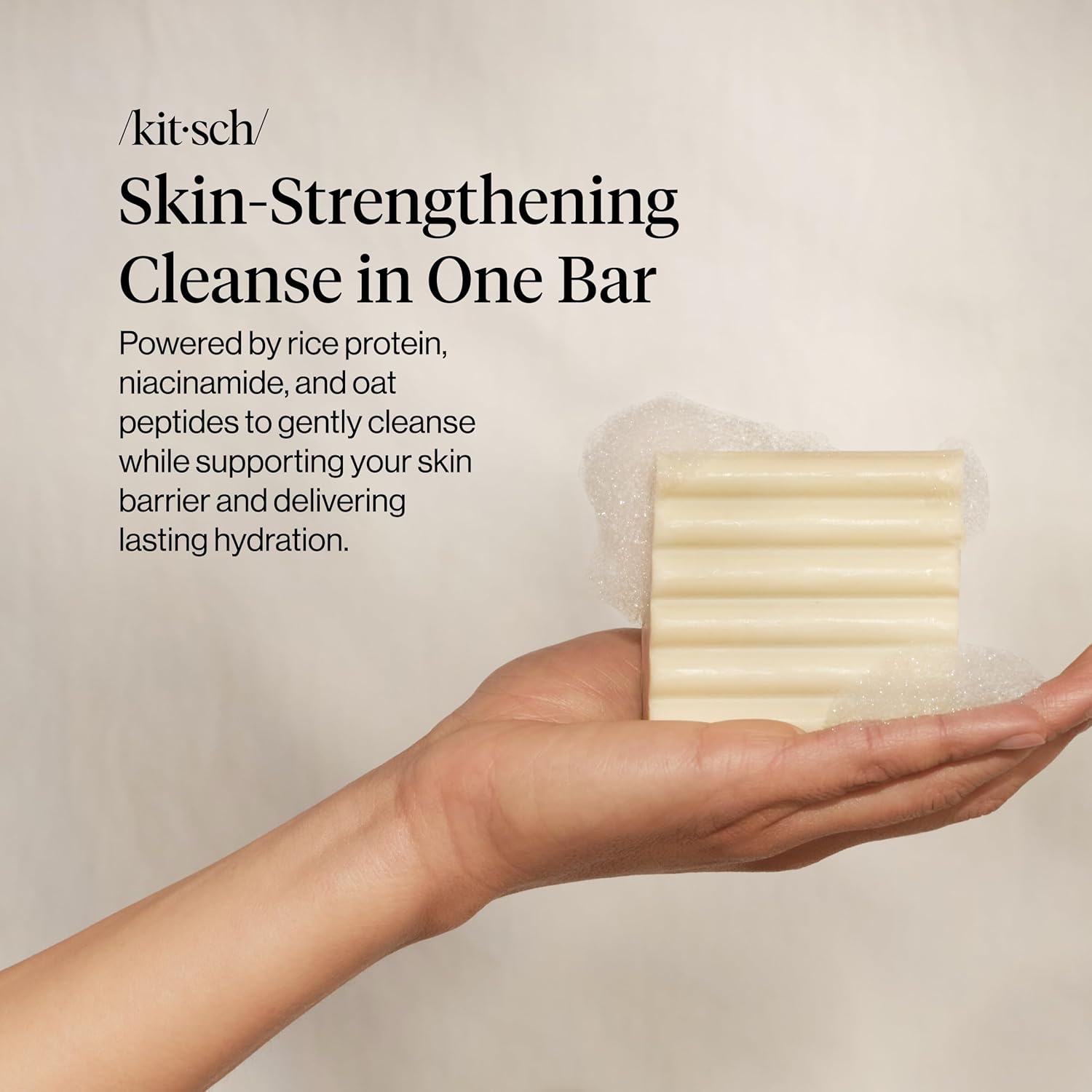KITSCH Rice Water Protein Face & Body Wash Bar - Barra Limpiadora de Agua de Arroz para Rostro y Cuerpo
