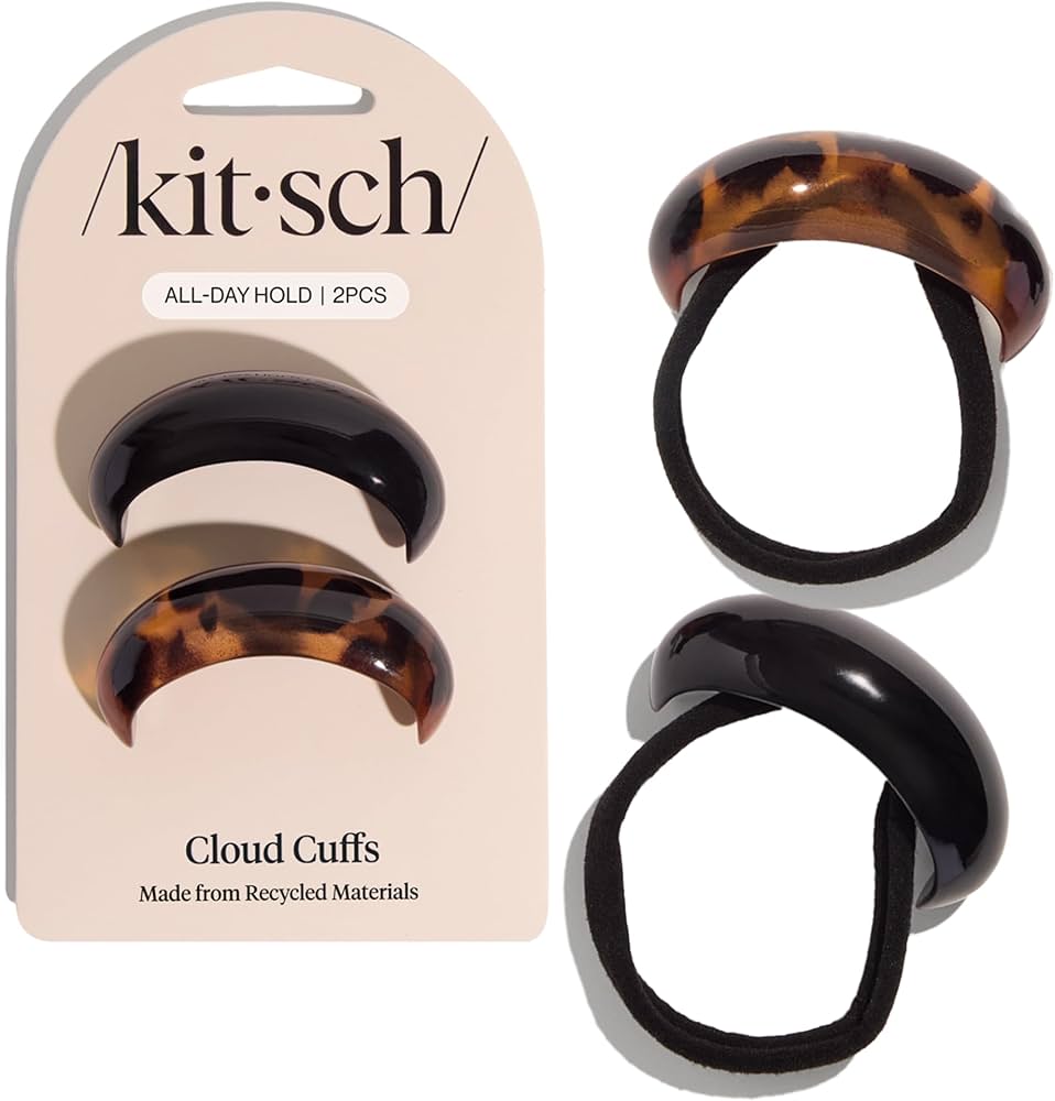 KITSCH Medium Cloud Cuffs 2pc Set - Black & Tort