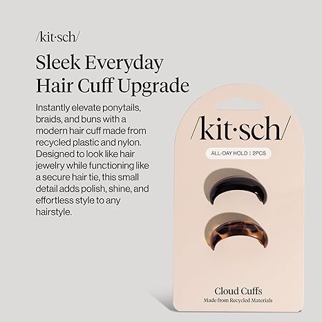 KITSCH Small Cloud Cuffs 2pc Set - Black & Tort