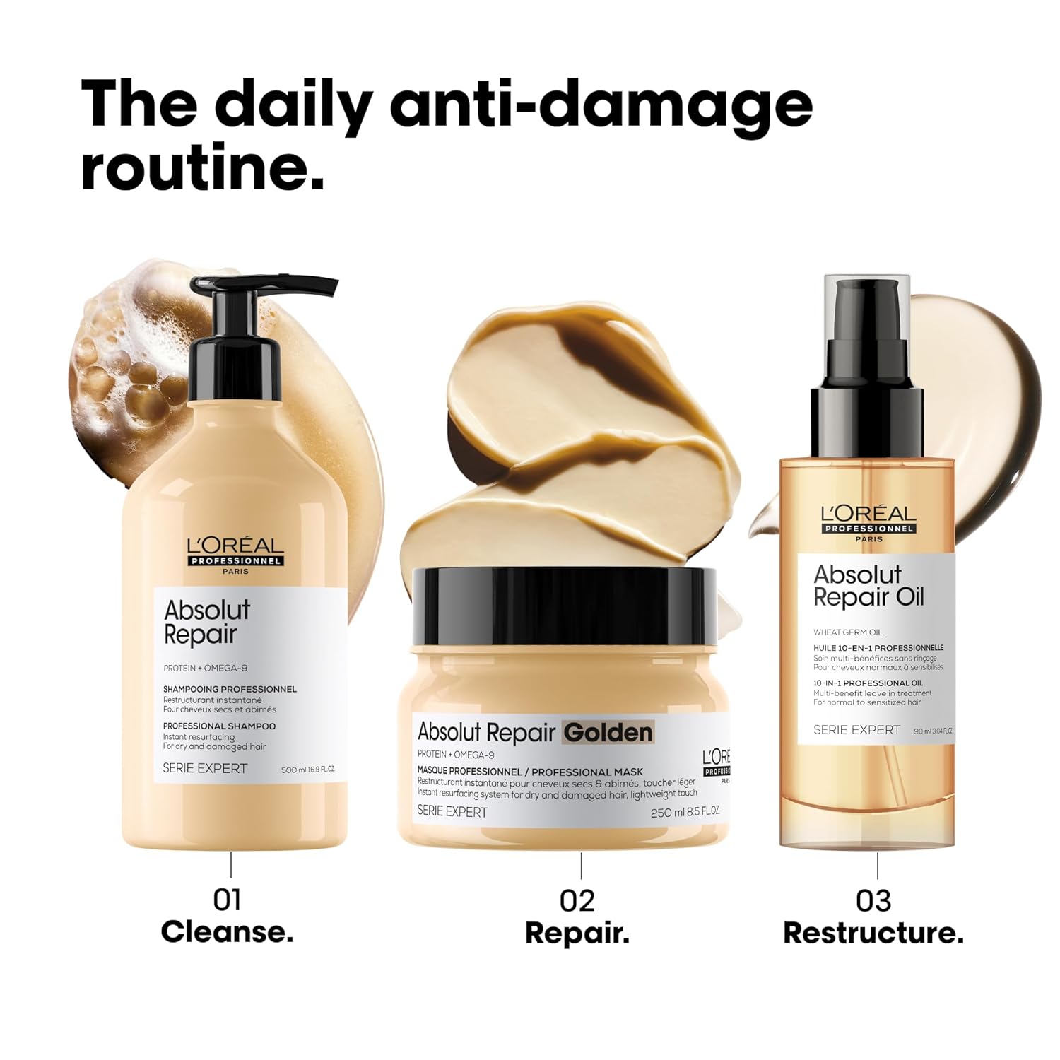 Empaque L'Oréal Professionnel Absolut Repair Gold Masque con quinoa dorada - venta en NAZ Beauty Shop Panamá