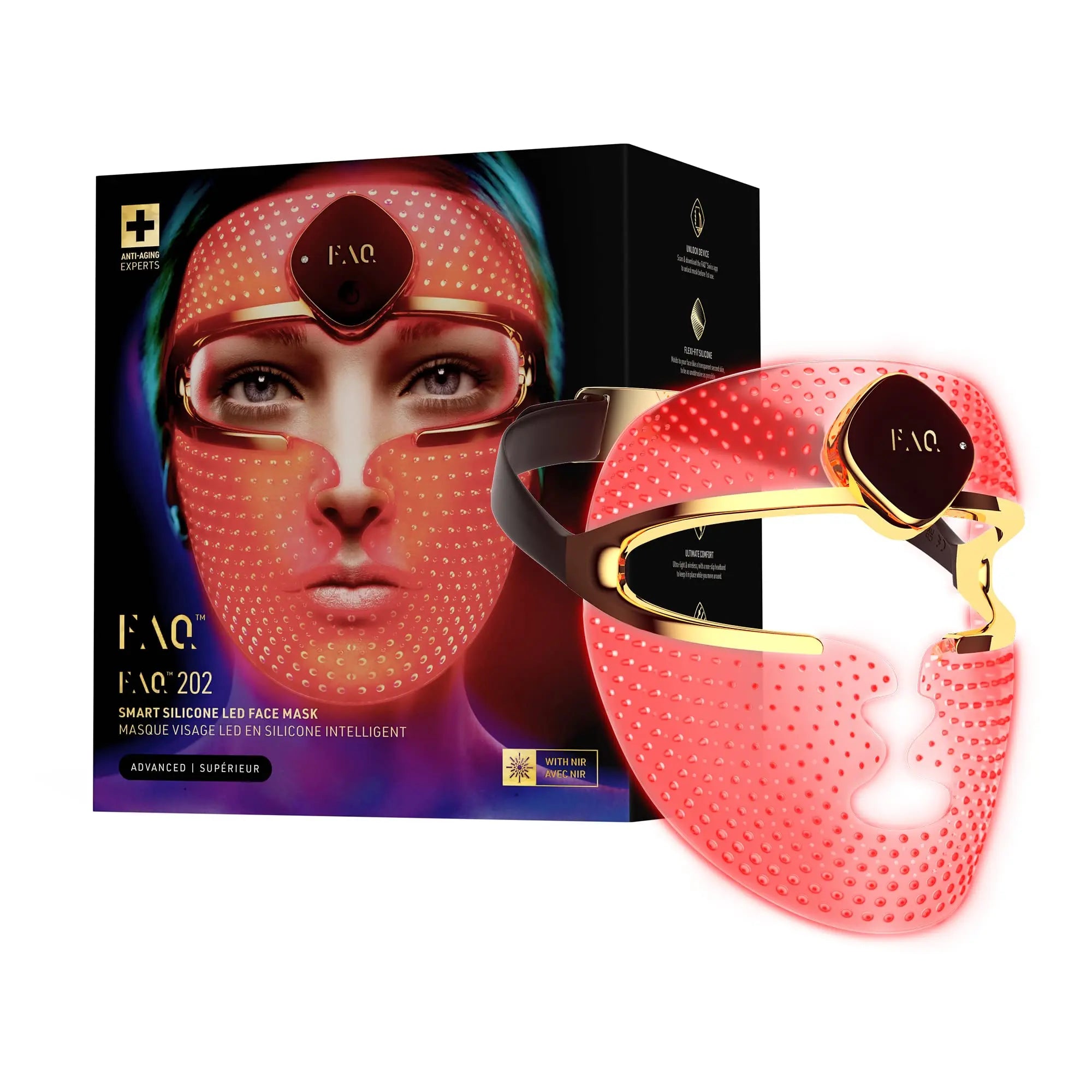 FOREO FAQ 202 mascarilla LED facial 13 longitudes de onda luz roja azul infrarroja comprar en NAZ Beauty Shop Panama