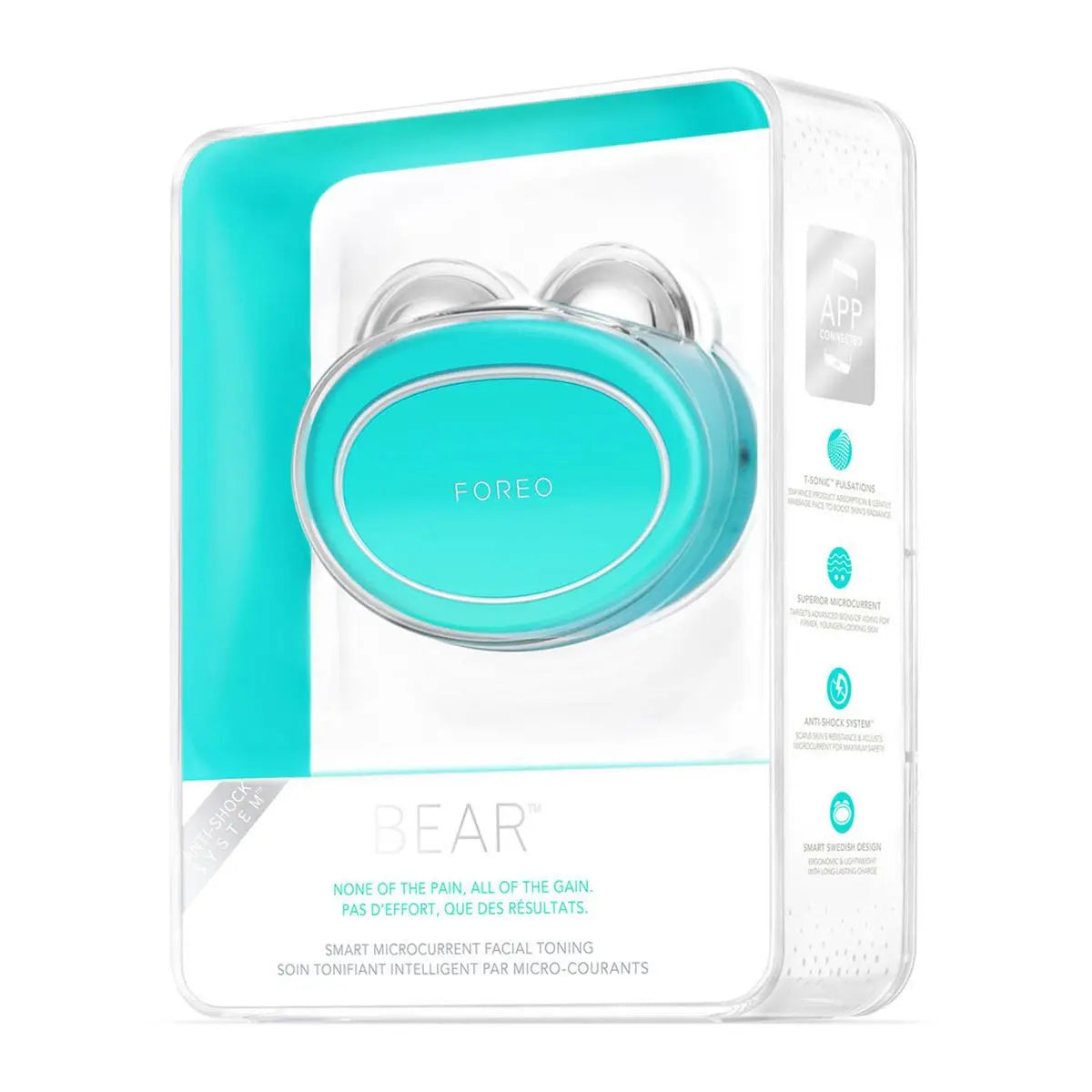 FOREO BEAR dispositivo microcorrientes EMS facial packaging Mint Fuchsia antiedad lifting comprar en NAZ Beauty Shop Panama
