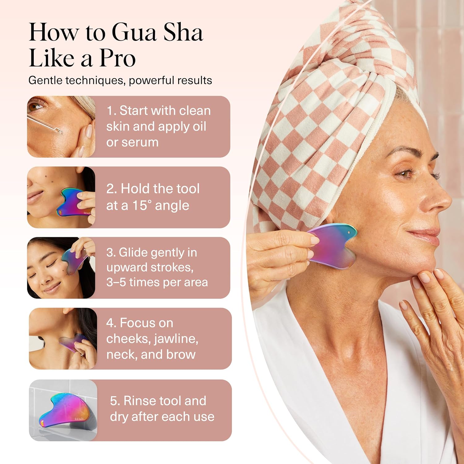 KITSCH Stainless Steel Guasha - Gua Sha de acero inoxidable