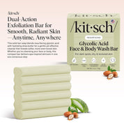 KITSCH Resurfacing Glycolic Acid Face & Body Wash Bar - Barra de Jabón de Lavado de Cara y Cuerpo de Ácido Glicólico