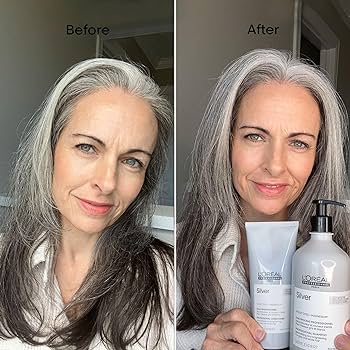 Detalle de etiqueta Silver Shampoo L'Oréal Professionnel para cabello canoso