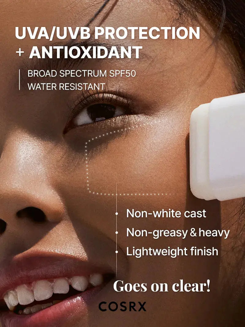 COSRX Peptide Airy-Light Clear Sunscreen – textura ultra ligera retoque sobre maquillaje K-Beauty NAZ Beauty Shop Panama