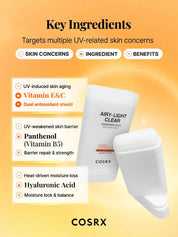 COSRX Airy Light Clear Sunscreen Stick – amplio espectro clear invisible todos los tonos Panama NAZ Beauty Shop Panama