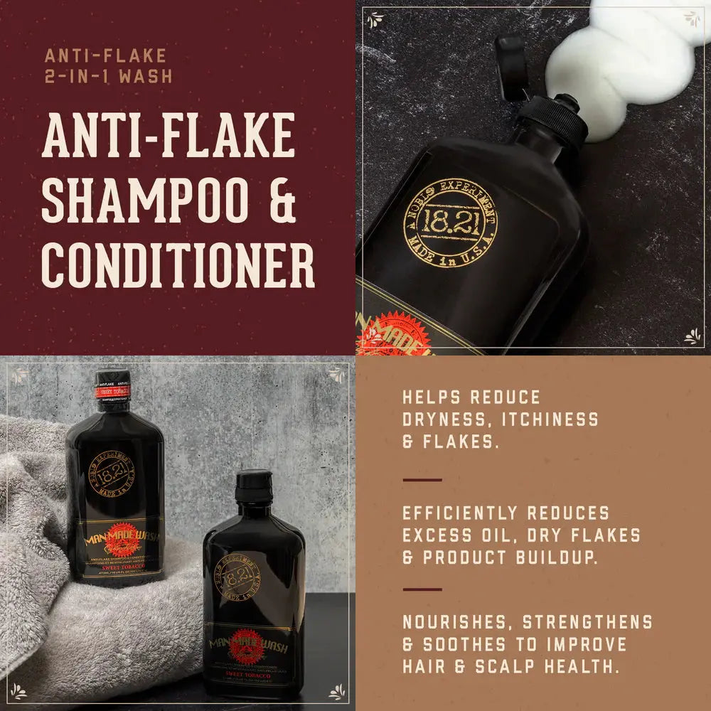 18.21 MAN MADE Anti-Flake Shampoo and Conditioner NAZ Beauty Shop Panama