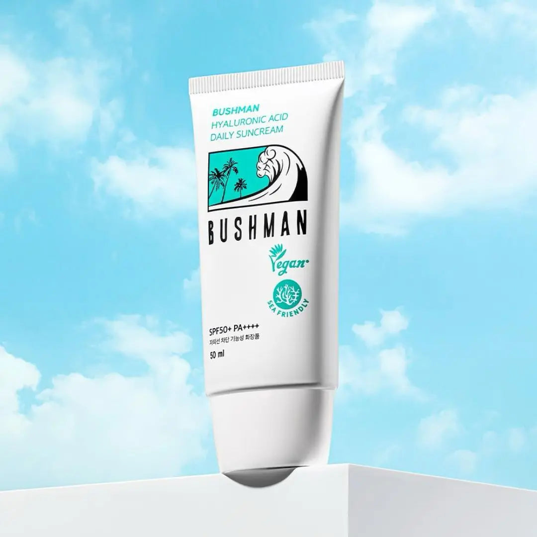 BUSHMAN Hyaluronic Acid Daily Sunscreen 50ml SPF50+ PA++++ – protector solar diario HA 1000ppm vegano NAZ Beauty Shop Panama