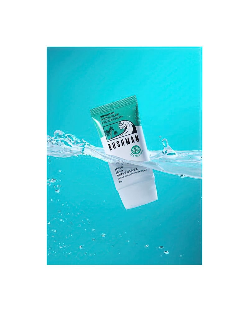 BUSHMAN Waterproof Pro Suncream 50g – textura aplicacion reef-safe EWG green ISO certificado NAZ Beauty Shop Panama
