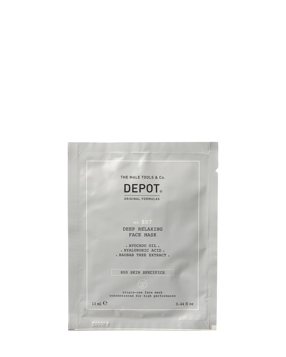 DEPOT No.807 Deep Relaxing Face Mask Mascarilla Hidratante Hombre Ácido Hialurónico en Panamá — NAZ Beauty Shop