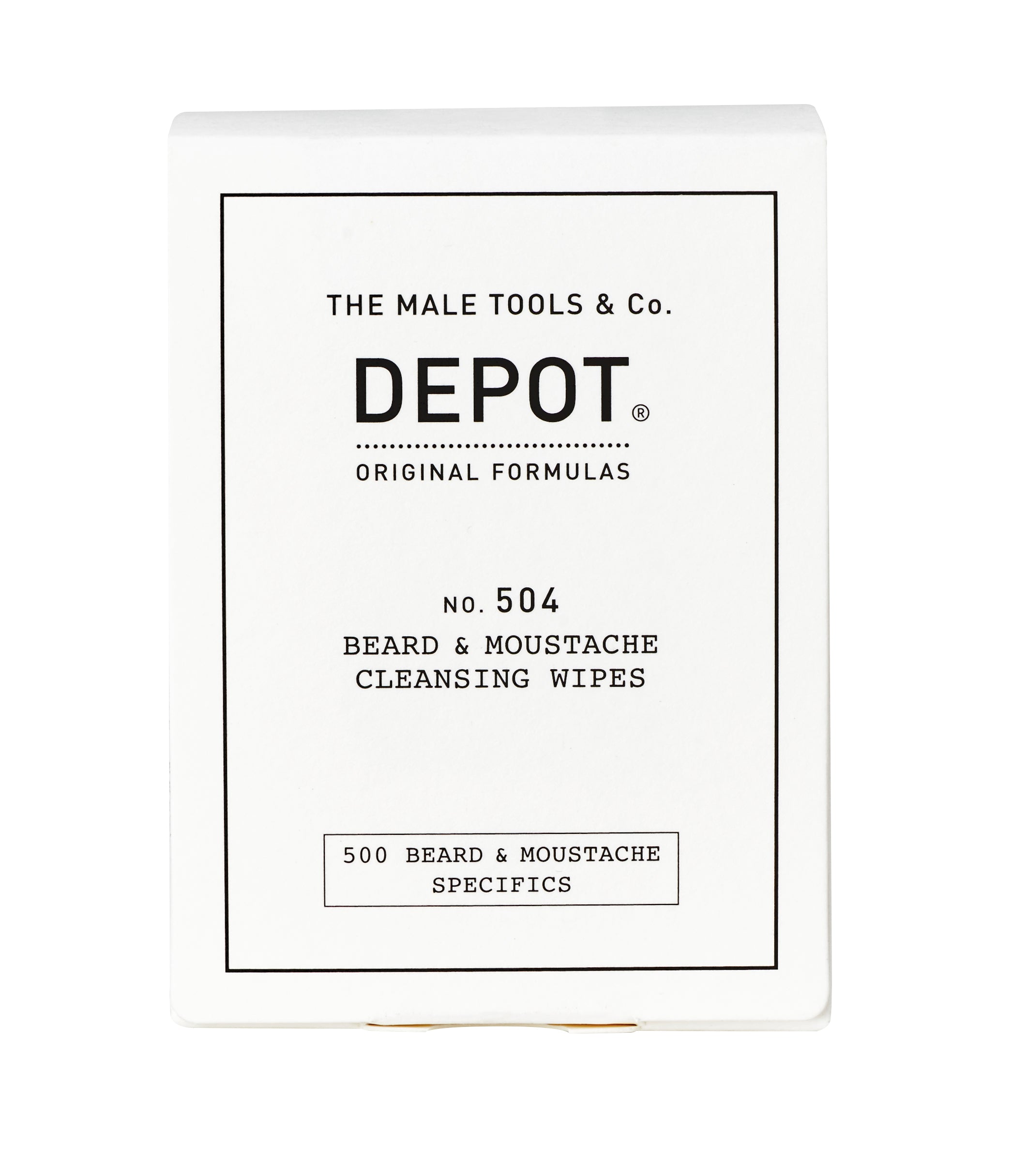 DEPOT 504 Beard Moustache Cleansing Wipes 12 pack