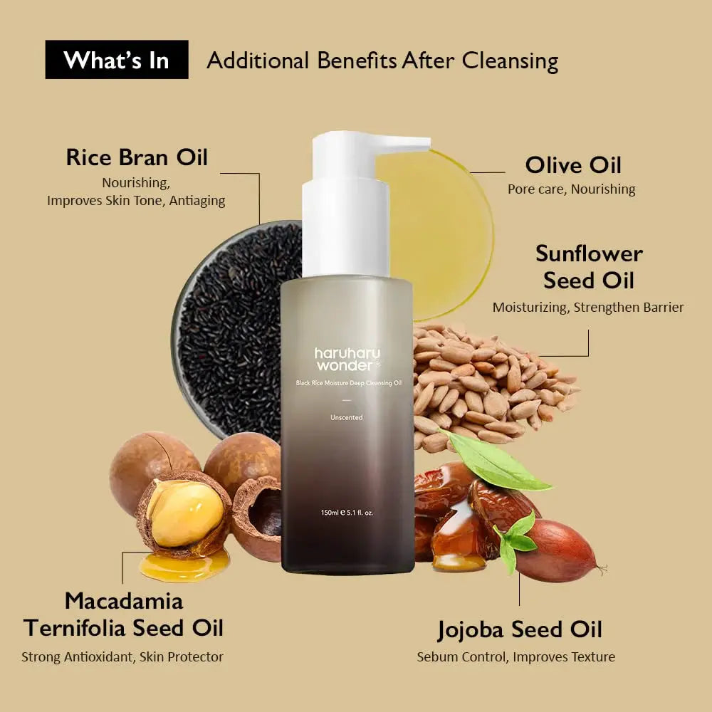 HARUHARU Black Rice Moisture Cleansing Oil NAZ Beauty Shop Panama
