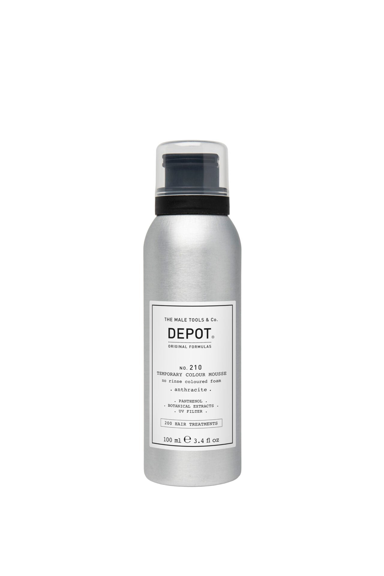 DEPOT 210 Temporary Colour Mousse Anthracite – Espuma Colorante Temporal Antracita para Canas | Mencare