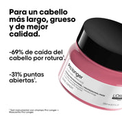 Detalle de etiqueta Pro Longer Masque L'Oréal Professionnel cabello largo