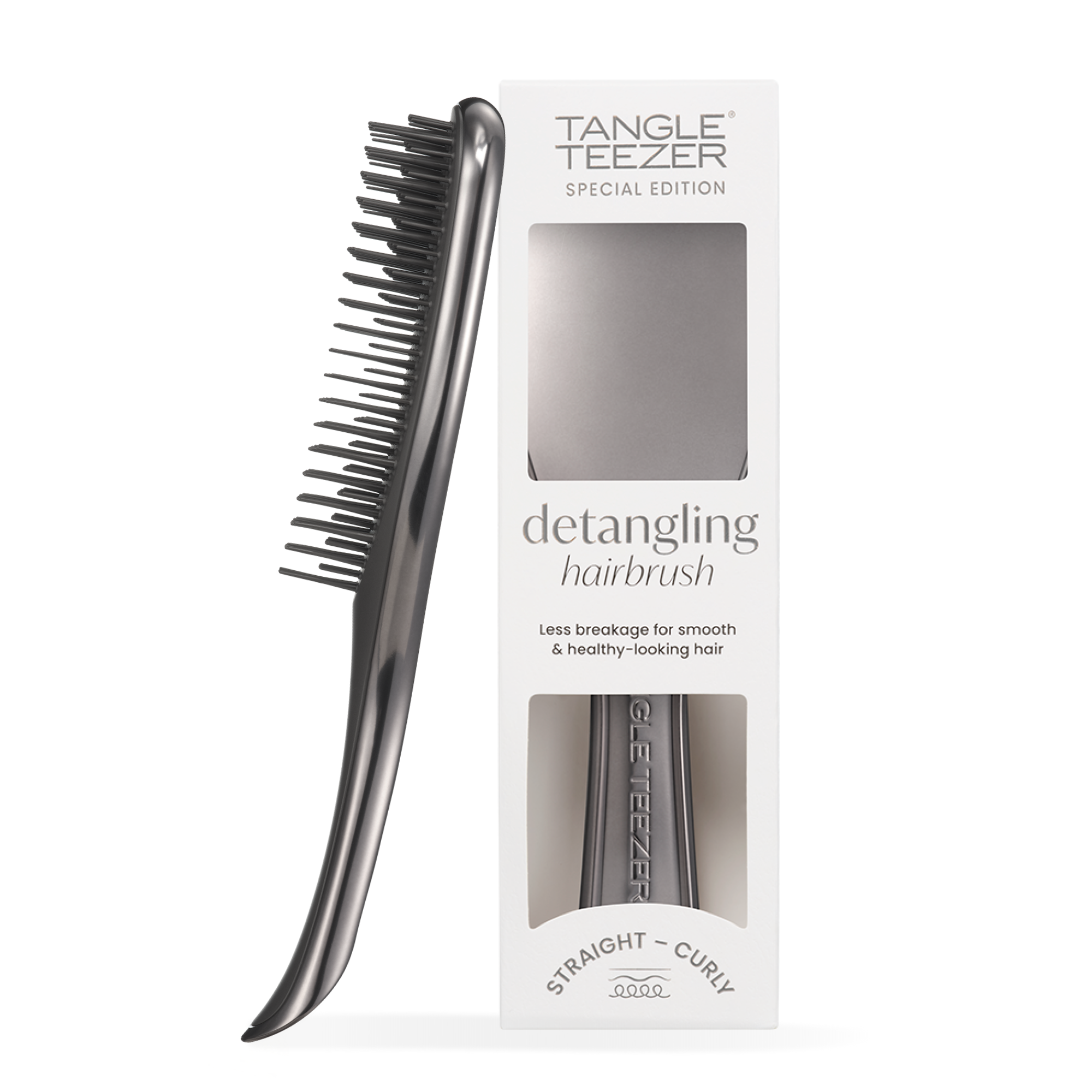 TANGLE TEEZER Ultimate Detangler Chrome Midnight Silver – Cepillo desenredante