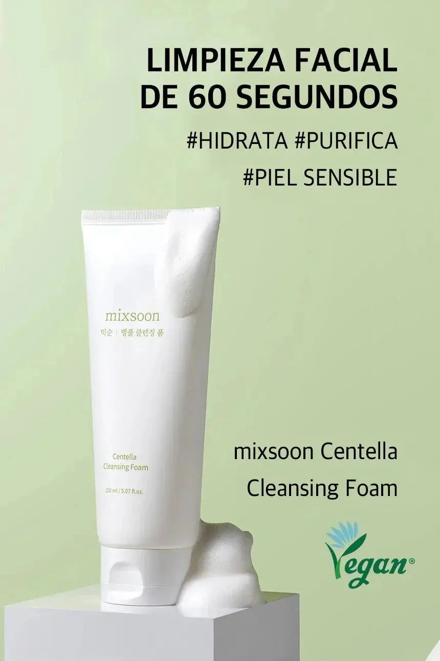 MIXSOON Centella Cleansing Foam – limpieza suave piel sensible ceramidas aloe vegano K-Beauty NAZ Beauty Shop Panama