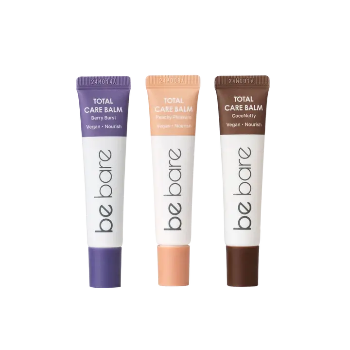 BE BARE Total Care Balm familia completa – balsamos veganos cruelty-free sin parabenos comprar en NAZ Beauty Shop Panama