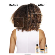 Antes y después cabello dañado con Absolut Repair Gold Oil L'Oréal Professionnel
