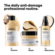 Rutina completa Absolut Repair Gold Oil L'Oréal Professionnel para cabello dañado