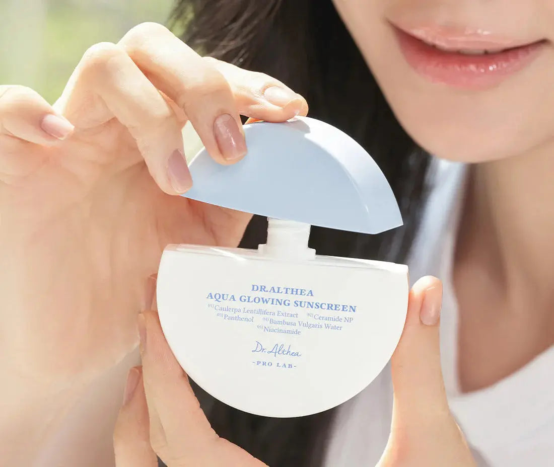 DR. ALTHEA Aqua Glowing Sunscreen – agua bambu niacinamida ceramidas pantenol glass skin comprar en NAZ Beauty Shop Panama