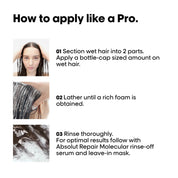 Resultados Absolut Repair Molecular Shampoo L'Oréal Professionnel cabello reparado