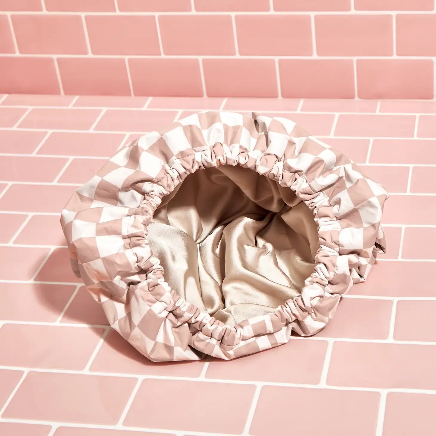 KITSCH Satin Lined Flexi Shower Cap - Gorro de ducha flexible