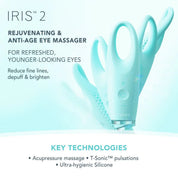 FOREO Iris 2 aplicacion contorno ojos bolsas ojeras lineas finas lifting Panama comprar en NAZ Beauty Shop Panama