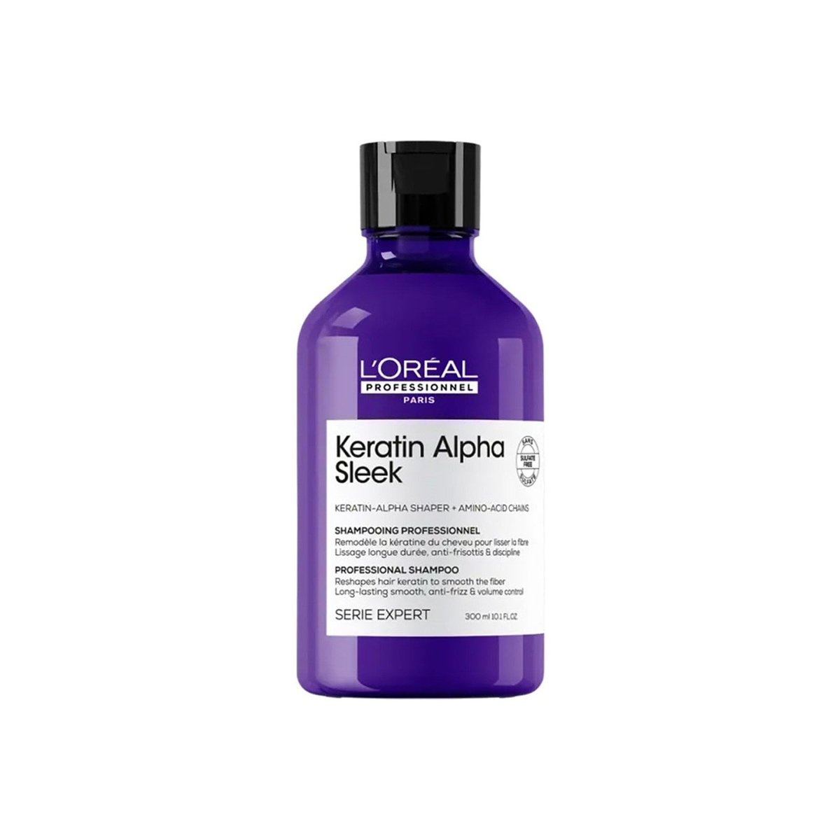 L'ORÉAL PROFESSIONNEL Keratin Alpha Sleek Shampoo 300ml – Champú Antifrizz con Queratina | Hair Care