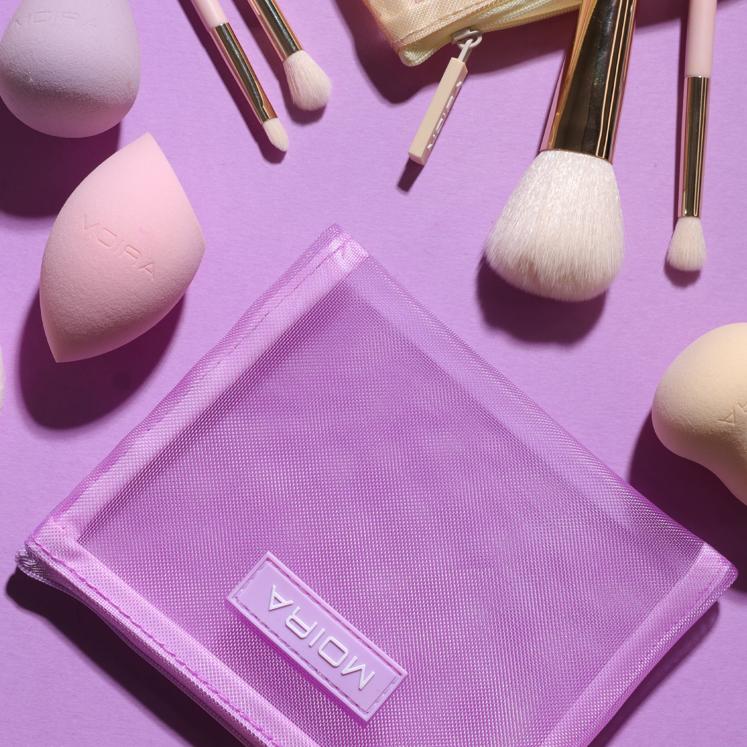 MOIRA Mesh Makeup Pouch Small Lavender