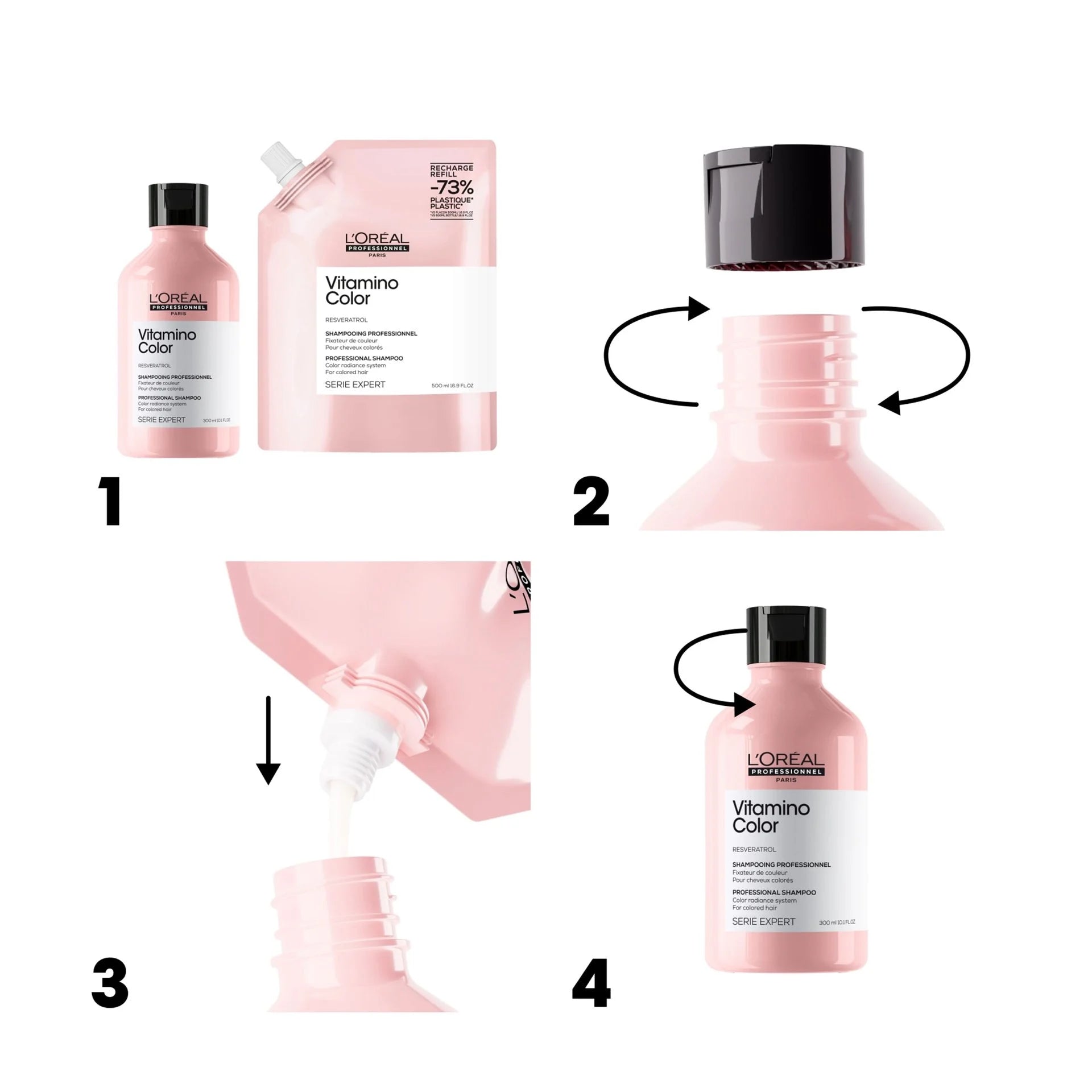 L'Oréal Professionnel Vitamino Color Shampoo aplicación en cabello húmedo