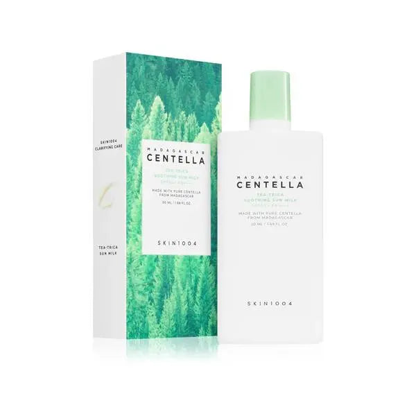 SKIN1004 Tea-Trica Soothing Sun Milk SPF50 protector solar calmante coreano con tea tree NAZ Beauty Shop Panama