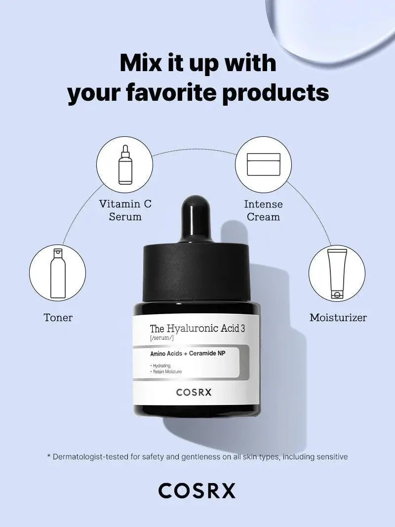 COSRX Hyaluronic Acid 3 Serum – textura ligera sin fragancia sin parabenos piel seca K-Beauty NAZ Beauty Shop Panama